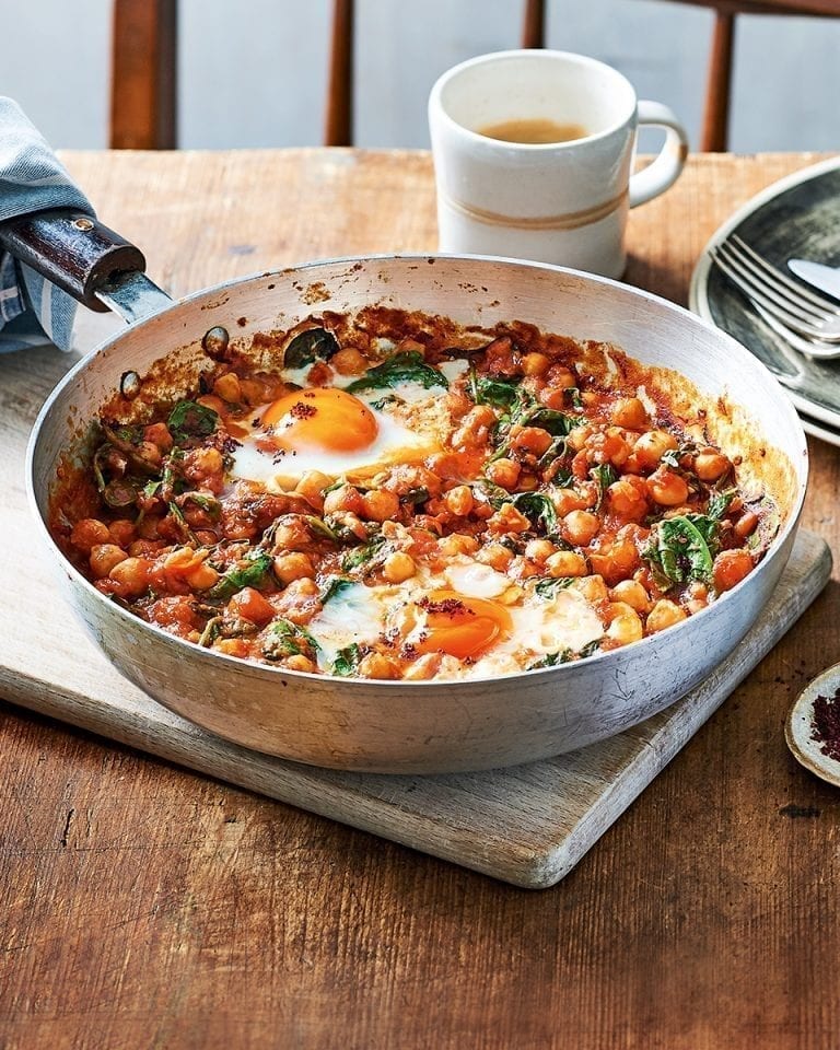 Dhal Baked Eggs with Chickpeas