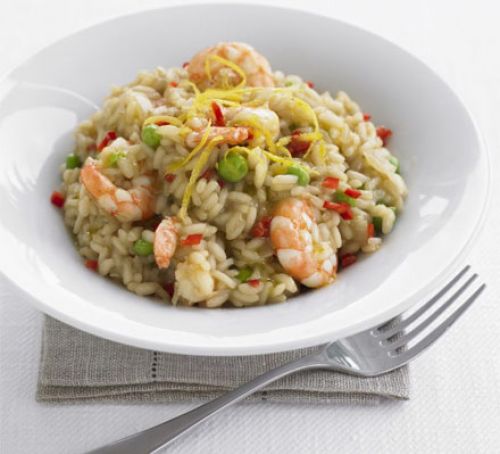 Lemony Prawn And Pea Risotto